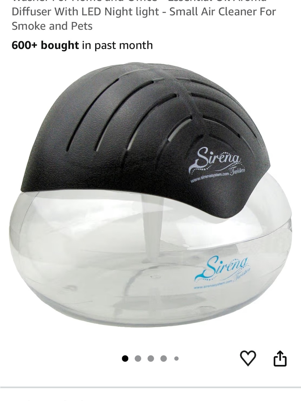 Black & Clear Ultrasonic Humidifier and Air Diffuser
